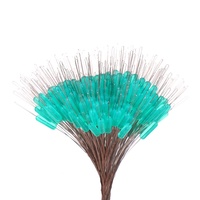 300 pièces de perles d'espacement en silicone, transparentes, vertes à points, de forme olivette, à colonne droite, pour la compétition