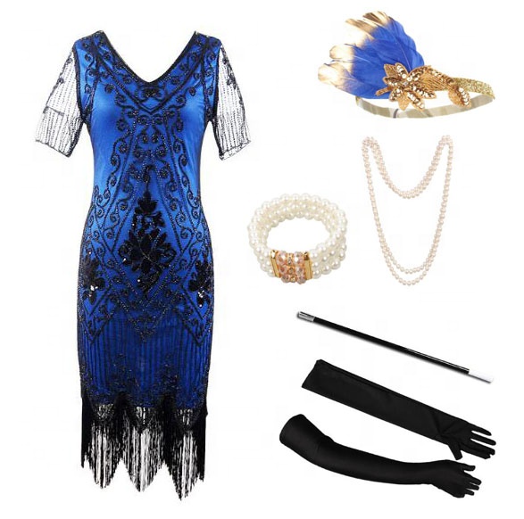 Винтажное коктейльное платье ecowalson 1920-х годов в стиле Гэтсби с блестками и снежинками