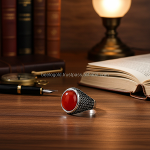 925K Sterling Silver Carnelian <b>Men</b> <b>Ring</b> - Product Image 3