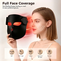 Masque facial LED 4D vertical en silicone à 7 couleurs pour usage domestique, télécommandé sans fil, avec photothérapie lumière rouge 660/850nm