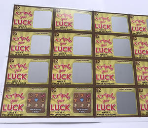 Cero ganar jugar Tarjeta de lotería boleto para divertirse con impresión personalizada de premios - Product Image 3