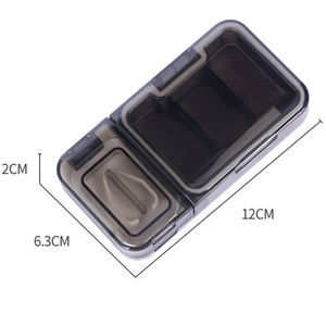 Grosir kotak kompartemen penyimpanan obat plastik bening dengan pemisah pemotong <span class=keywords><strong>pil</strong></span> untuk menyimpan tablet dan memotong <span class=keywords><strong>pil</strong></span> setengah - Product Image 2