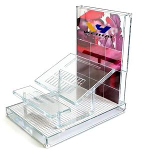 Exhibidor de Maquillaje Acrílico Moderno con Porta Letreros, Exhibidor de Cosméticos con Logotipo Personalizado para Salón de Belleza - Product Image 3