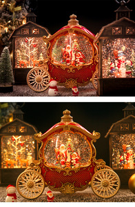 Carillon per carrozza natalizia con sfera di cristallo di neve automatica regalo di compleanno per bambini carrello di zucca decorazione lampada a vento - Product Image 6