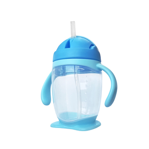 Haute qualité 300ml Tritan clair eau formation bouteille bébé paille tasse avec poignée Silicone matériel pour 0-12 <span class=keywords><strong>mois</strong></span> - Product Image 2