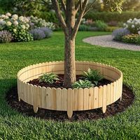 Borde de Madera de Pino Rústico para Jardín - 15.6 pies de Longitud Total (2 Piezas de 7.8 pies de Largo x 8 pulgadas de Alto)