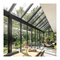 Serre étanche aluminium toit triangulaire hiver jardin maison préfabriquée Lowes solarium autonome meubles de véranda