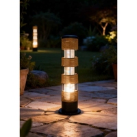 Lampe solaire de jardin moderne à LED imperméable en rotin pour l'extérieur, idéale pour la pelouse, la terrasse, la cour, le trottoir et l'éclairage paysager