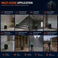 Niveau laser vert 4D 360 degrés auto-nivelant haute précision étanche IP54 rechargeable OEM ODM pour nivellement de terrain