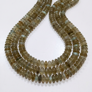 Perles de pierre de lune de Ceylan, taille allemande, facettées en rondelle, 9-12 mm, vendues par brin de 8 pouces de long - Product Image 3