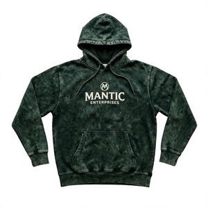 Sudadera con Capucha de Algodón y Forro Polar para Hombre, Estilo Streetwear, con Efecto Desgastado por el Sol, Vintage, con Bolsillos, Ecológica, Otoño 2026 - Product Image 1