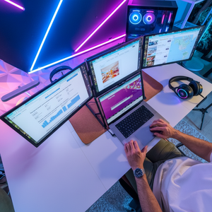 15.6 "สามหน้าจอมอนิเตอร์ USB-C อินเตอร์เฟซ1080P FHD IPS panelmonitor de Tela tripla สำหรับแล็ปท็อปพีซี Mac โทรศัพท์ PS4/5 Xbox สวิตช์ - Product Image 1