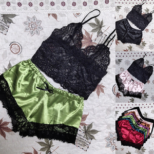 Set Top e Shorts, Pigiama Babydoll, Abbigliamento da Notte S/M/L/XL/2XL/3XL, Nuovo Colore, Lingerie in Pizzo da Donna - Product Image 3