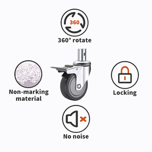 Roue de <span class=keywords><strong>chariot</strong></span> industrielle de haute qualité de 100mm, roulette médicale en PU de <span class=keywords><strong>4</strong></span> pouces pour équipement mobile - Product Image 2