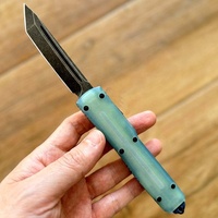 Couteau de poche tactique à double action avec lame en acier 440C et manche en aluminium G10, idéal pour la chasse et le camping en extérieur – Vente en gros pour petites commandes