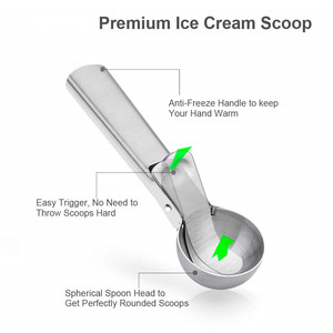 Cucchiaio Sferico Premium in Acciaio Inossidabile con Testa a Cucchiaio e Meccanismo a Scatto Facile per Melone, Frutta e Gelato - Product Image 2