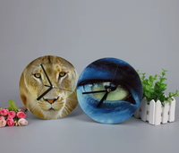 Cadre photo rond en verre vierge de sublimation personnalisé de 20 cm, horloge BL-27
