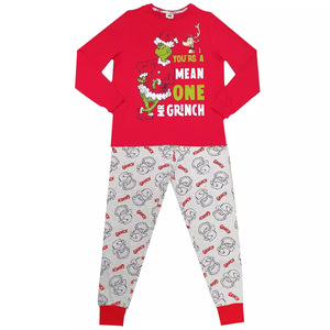Kerstmis Grinch Familie Matchende Pyjama Set met Elastische Taille, Ecologisch, Polyester Nachtkleding voor Mannen, Vrouwen en Kinderen - Product Image 2