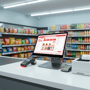 เครื่อง POS ระบบสัมผัสหน้าจอแบนขนาด 15.6 นิ้ว ระบบแอนดรอยด์ พร้อม NFC และเครื่องบันทึกเงินสดอัตโนมัติ สำหรับซูเปอร์มาร์เก็ต - Product Image 1