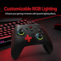 WOOKING GC Wireless Gamepad 2.4GHz BT Tri-Mode Pencahayaan RGB Desain Ergonomis Getaran Ganda Sensor Gerak Cetakan Pribadi