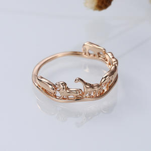 Anello in lega a forma di animale Q291 placcato oro 18 carati, gioiello unisex alla moda, regalo per lei e per lui - Product Image 5