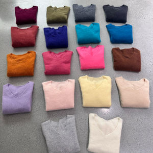 Nuovo Pullover da Donna in Cashmere Autunno Inverno 2025 con Scollo a V Lavorato a Maglia dalla Vestibilità Ampia Maglia Basic - Product Image 3