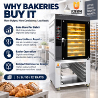 Four à convection commercial électrique et à gaz, four à air chaud et vapeur pour la production de pain et de pâtisseries