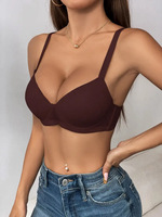 Soutien-gorge sans couture en dentelle pour femme, avec armatures, push-up, lingerie sexy, bralette lissante, grande taille, bonnets profonds