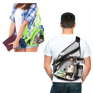 Sac de poitrine pour dames Mens Casual Daypacks Shoulder <span class=keywords><strong>Messenger</strong></span> pack <span class=keywords><strong>Clear</strong></span> PVC Sling Backpack Sacs de poitrine transparents - Product Image 6