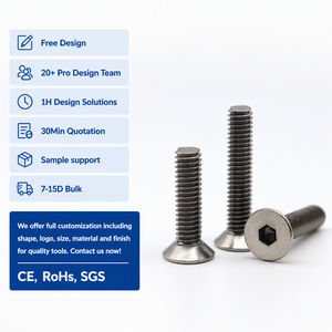 Tornillos de máquina con cabeza hexagonal métrica DIN965 de titanio, acero al carbono, aluminio y zinc, grado 8.8 y 10.9 - Product Image 1