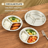 Assiettes creuses classiques en acier inoxydable 304 de qualité alimentaire, polies, différentes tailles pour hôtels, écoles, cafétérias, fêtes