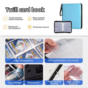 Classeur de cartes à collectionner FUXI en cuir PU à 9 pochettes, 7 pouces, avec fermeture éclair, pour cartes Pokémon, album de collection, style minimaliste - Product Image 6