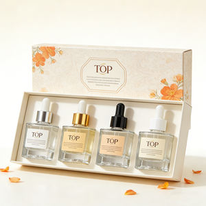 Flacon compte-gouttes carré en verre transparent vide et rechargeable pour huiles parfumées, avec coffret cadeau de luxe pour marques de parfums de niche - Product Image 5