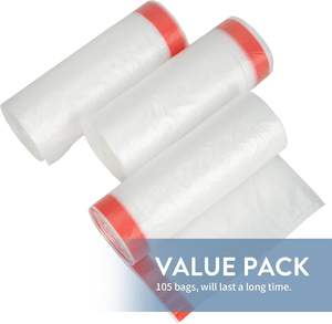 Sac poubelle à cordon rouge HDPE LDPE recyclé matériau étanche produit d'emballage et d'impression - Product Image 4