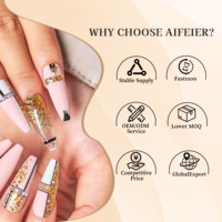 AIERFEI Vente en gros en vrac 20 modèles de faux ongles courts ovales à presser 30 pièces chacun Couleur unie Gel souple Prêts à porter Collection