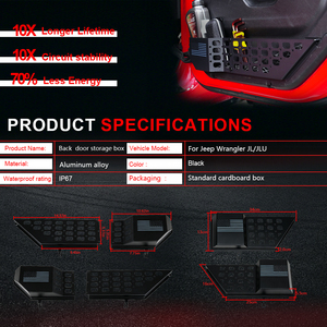 Vendita all'Ingrosso di Accessori <span class=keywords><strong>per</strong></span> Jeep Wrangler JL/JT 2018-2025, Tasche Portaoggetti in Metallo <span class=keywords><strong>per</strong></span> <span class=keywords><strong>Porte</strong></span> Anteriori e Posteriori, Set da 4 Pezzi - Product Image 4