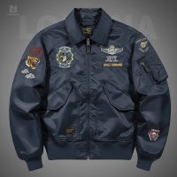Blouson Bomber Homme Personnalisé de Haute Qualité, Brodé Vintage, Col Rabattu, Robuste, Chaleur Printanière, Style Urbain