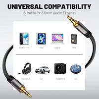 3,5mm Audio Hi-Fi estéreo macho Cable macho enchufe chapado en oro negro PVC REPRODUCTOR DE DVD Radio estéreo Altavoz Conector