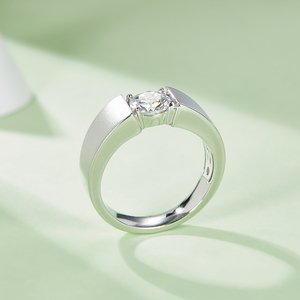 Zhendong S925 Bạc Bạch Kim Mạ 1 Carat D Lớp Moissanite Nam Nhẫn Kim Cương Accentuated - Product Image 4