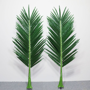 Feuilles de <span class=keywords><strong>palmier</strong></span> tropical artificielles résistantes aux UV, branches de cocotier artificielles séchées, plante prête à l'emploi avec branches et feuilles - Product Image 5