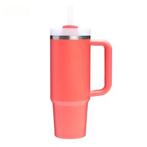 Gobelet isotherme à double paroi pour voiture H2.0 avec poignée, 30 oz, couvercle, paille, antidérapant, ODM, OEM, marque personnalisée - Product Image 1