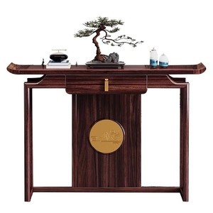 Zen Inspired Entryway <b>Console</b> <b>Table</b> Rosewood Solid Wood Storage Living Room Altar Chinese Style Wenge Oak Finish - Product Image 5