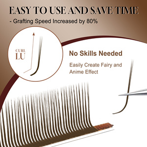Extensions de <span class=keywords><strong>cils</strong></span> CoMango 5D Fairy Spike Marron Foncé, Courbure LC/LD/LU(M), 0.07mm, Éventail Rapide, Professionnelles, <span class=keywords><strong>Cils</strong></span> Fleur Marron 5D - Product Image 2