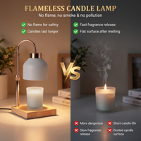 Lampe chauffe-bougie en métal ajouré réglable en hauteur pour Noël, décoration intérieure et cadeau de fêtes
