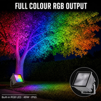 RGB LED Flutlicht 48W 220V Vollfarbig IP65 Wasserdicht Druckguss-Aluminium Außenbeleuchtung für Garten Villa Hof Einfahrten