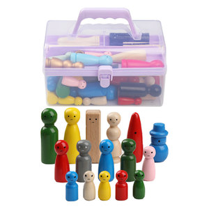 Juego de figuras de madera con rejillas para niños, juguete en caja para dibujar, juguetes de dibujo unisex de 3 a 6 años - Product Image 3