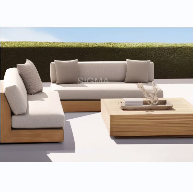 New Arrival Outdoor Patio Furniture Garden Wooden Furniture Leisure Teak Sofa Set