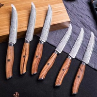 Couteau à Steak Damast personnalisé VG10, ensemble de Steak avec boîte, vente en gros d'usine