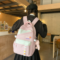 Nouveau Sac à Dos Coréen Mignon 2026 pour Étudiants et Jeunes, Unisexe, Imperméable, Doublure Polyester, Motif Floral, Grande Capacité