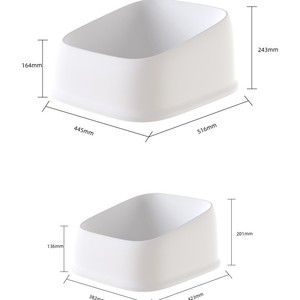<b>Cat</b> Litter <b>Box</b> Rectangle PP Material White Small And Large Size For <b>Cat</b> - Product Image 2